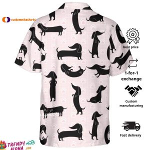 Dachshund Silhouette Pattern Hawaiian Shirt