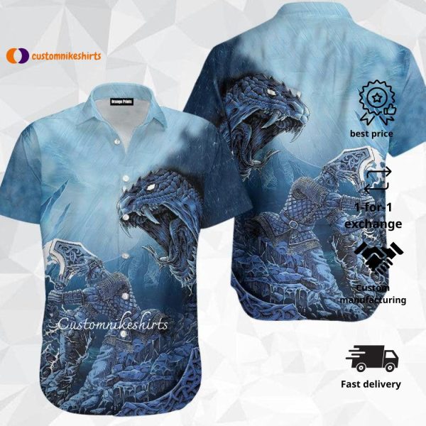 Viking Thor Vs Midgard Serpent Custom Hawaiian Shirt For